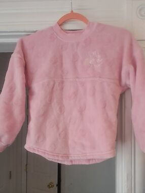 Little Girls Pink Fuzzy Minnie Mouse Spirit Jersey